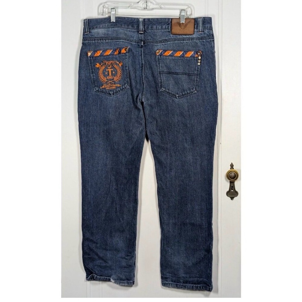 Triple Fat Goose Denim Jeans With Embroidered Design. Circa 1990’s